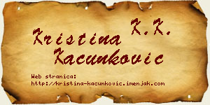 Kristina Kačunković vizit kartica